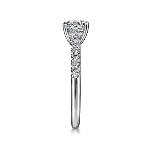 GABRIEL CO Rings Jones 14K White Gold Round Diamond Engagement Ring Setting Only GABRIEL CO Rings Jones 14K White Gold Round Diamond Engagement Ring Setting Only