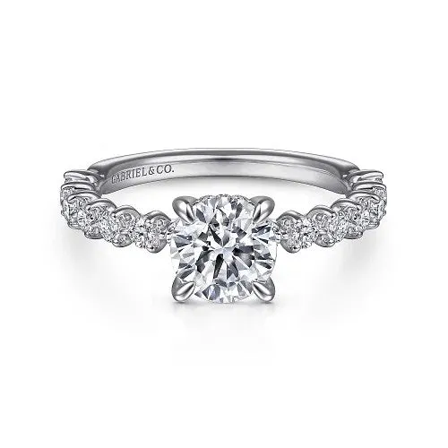 GABRIEL CO Zelmira 14K White Gold Round Diamond Engagement Ring Setting Only Rings GABRIEL CO Zelmira 14K White Gold Round Diamond Engagement Ring Setting Only Rings