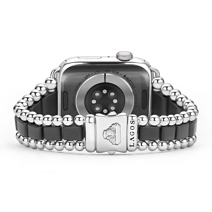 LAGOS Bracelets Smart Caviar Matte Black Ceramic and Stainless Steel Watch Bracelet4249mm