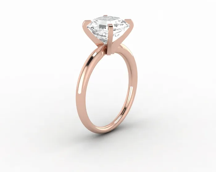 Lina 225 Ct Solitaire Asscher Cut Moissanite Engagement Ring Sapheena Jewelry Rings