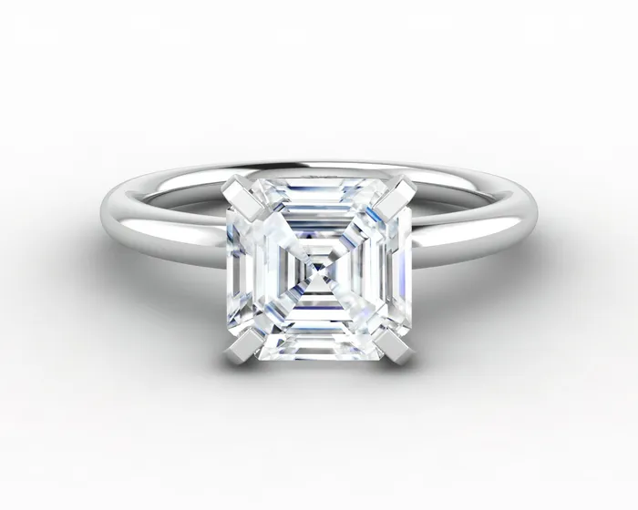 Lina 225 Ct Solitaire Asscher Cut Moissanite Engagement Ring Sapheena Jewelry Rings