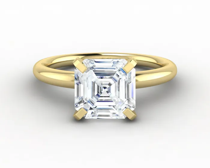 Lina 225 Ct Solitaire Asscher Cut Moissanite Engagement Ring Sapheena Jewelry Rings