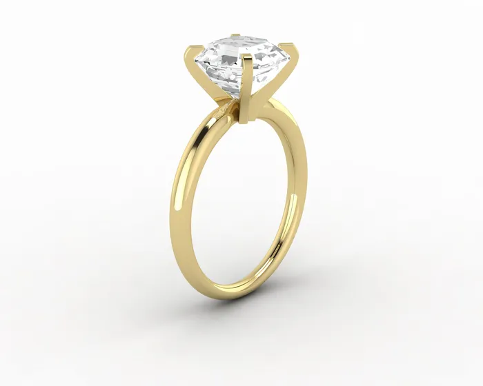 Lina 225 Ct Solitaire Asscher Cut Moissanite Engagement Ring Sapheena Jewelry Rings