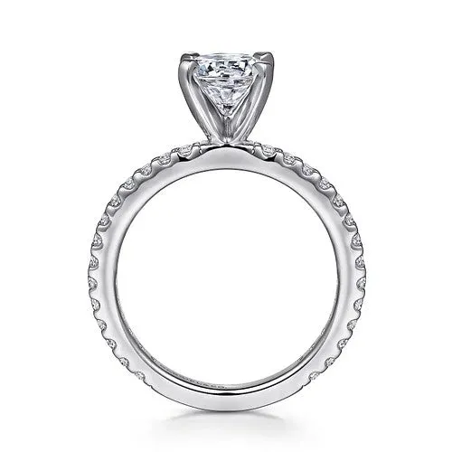 Logan 14K White Gold Round Diamond Engagement Ring GABRIEL CO Rings