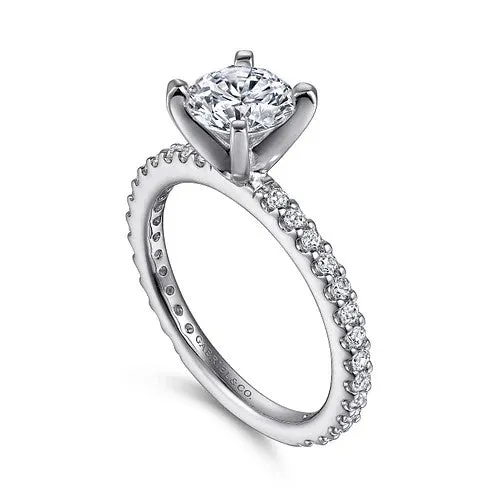 Logan 14K White Gold Round Diamond Engagement Ring GABRIEL CO Rings