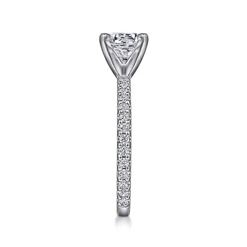 Logan 14K White Gold Round Diamond Engagement Ring GABRIEL CO Rings