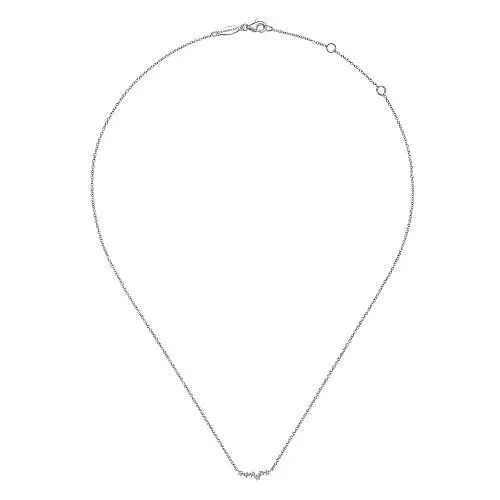 Necklaces 14K White Gold Diamond Constellation Bar Necklace GABRIEL CO