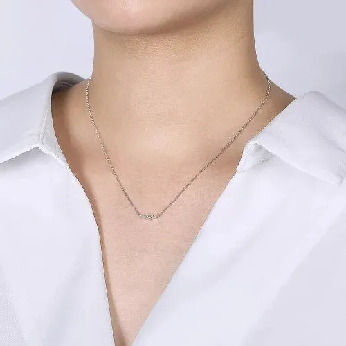 Necklaces 14K White Gold Diamond Constellation Bar Necklace GABRIEL CO