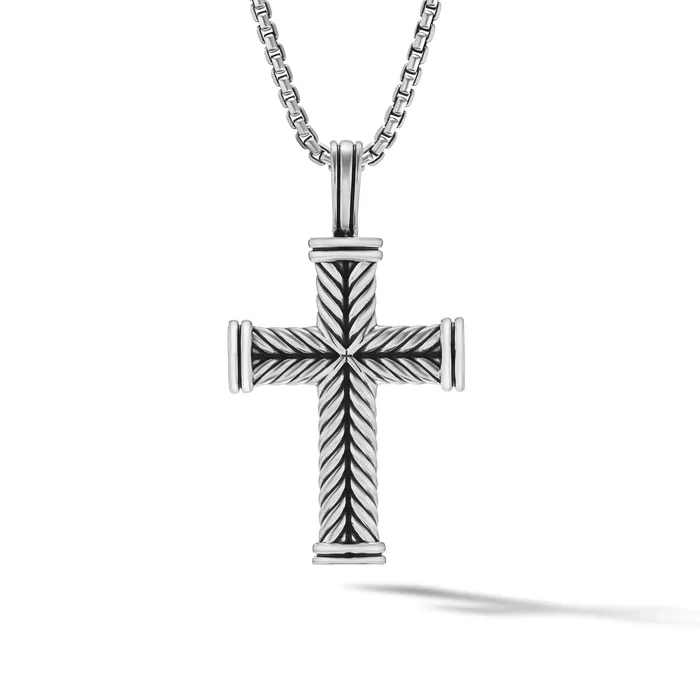 Necklaces Chevron Cross Pendant in Sterling Silver 335mm David Yurman