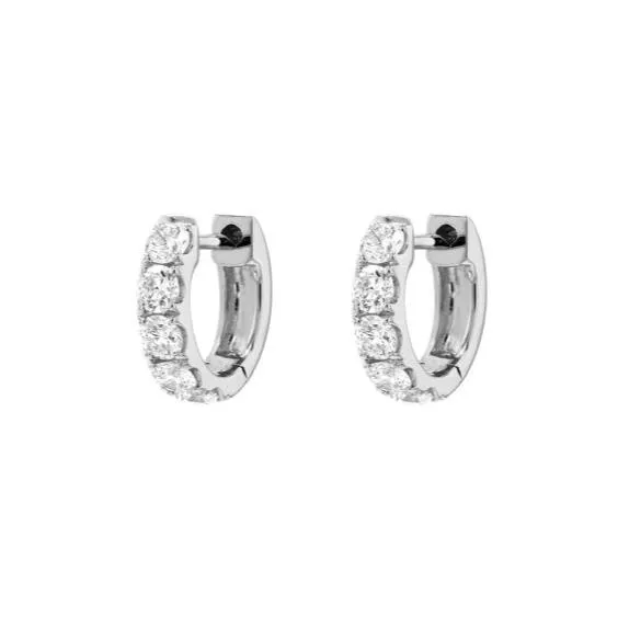 NicoleHD Jewelry 10mm 18k Gold Diamond Huggie Earrings Earrings