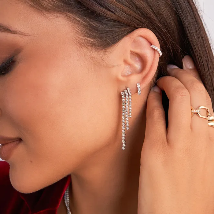 NicoleHD Jewelry 10mm 18k Gold Diamond Huggie Earrings Earrings