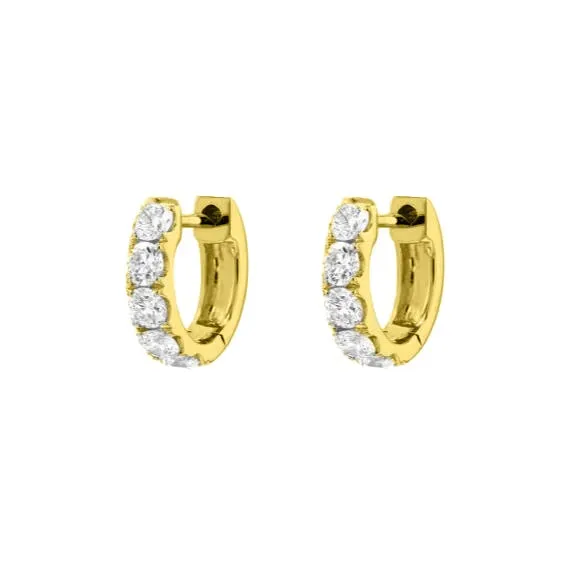 NicoleHD Jewelry 10mm 18k Gold Diamond Huggie Earrings Earrings