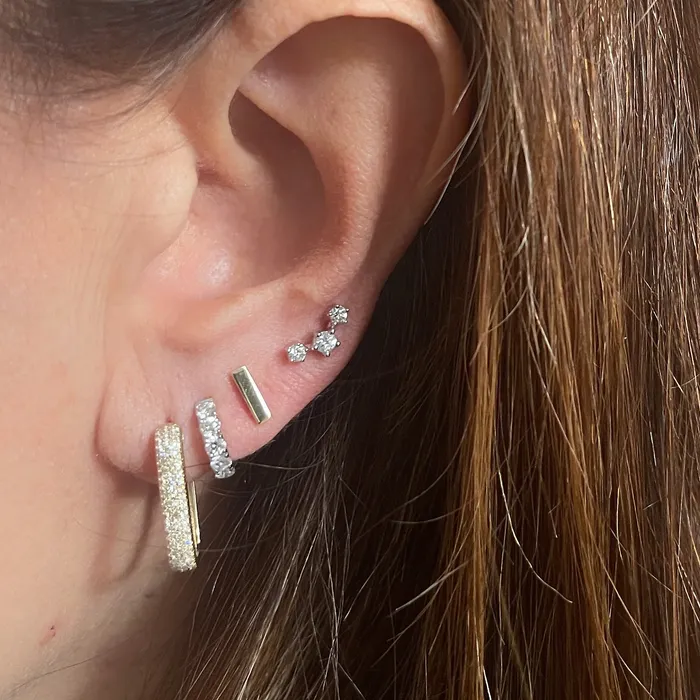 NicoleHD Jewelry 10mm 18k Gold Diamond Huggie Earrings Earrings