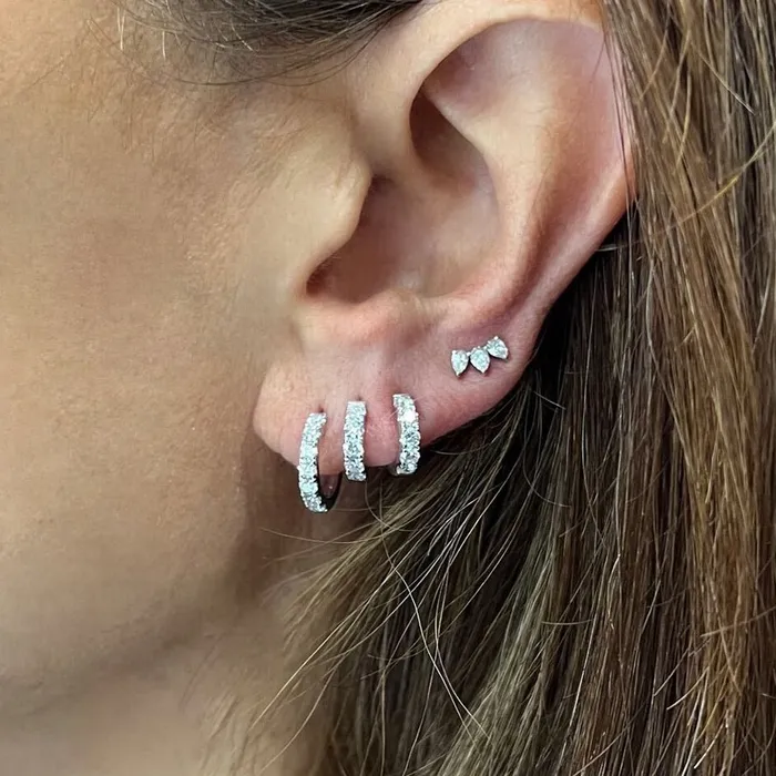 NicoleHD Jewelry 10mm 18k Gold Diamond Huggie Earrings Earrings