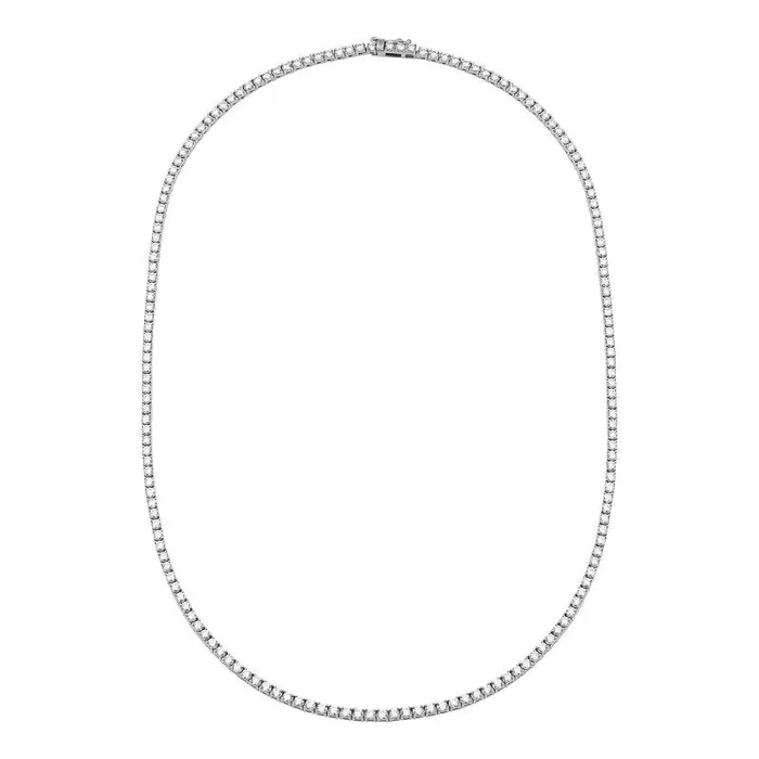 NicoleHD Jewelry Necklaces 14k White Gold Four Prong Tennis Necklace