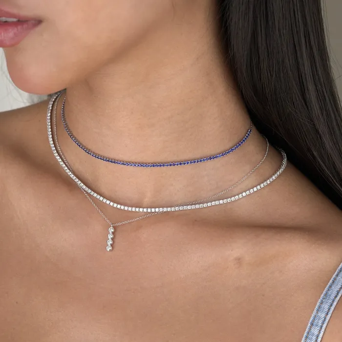 NicoleHD Jewelry Necklaces 14k White Gold Four Prong Tennis Necklace NicoleHD Jewelry Necklaces 14k White Gold Four Prong Tennis Necklace