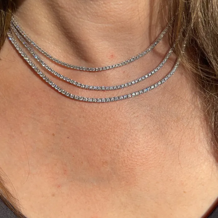 NicoleHD Jewelry Necklaces 14k White Gold Four Prong Tennis Necklace NicoleHD Jewelry Necklaces 14k White Gold Four Prong Tennis Necklace