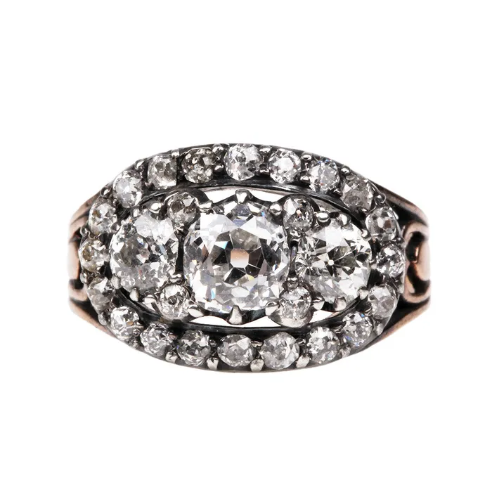 Rings Bell Bird Antiques Early 19th Century Diamond Cluster Ring