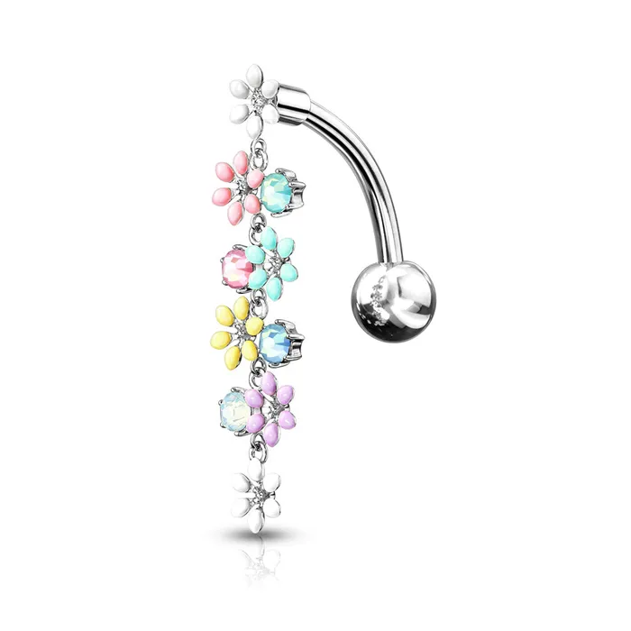 Rings Flower Bomb Top Down Belly Ring She Ate