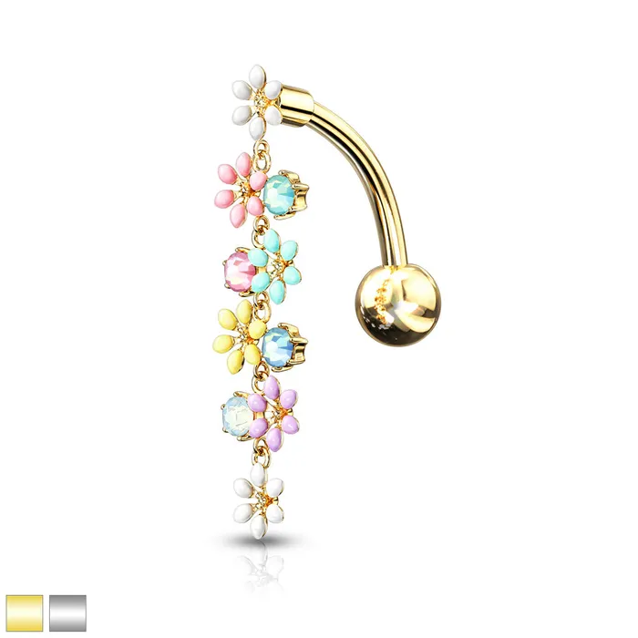 Rings Flower Bomb Top Down Belly Ring She Ate