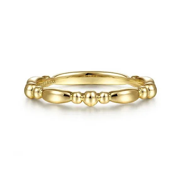 Rings GABRIEL CO 14K Yellow Gold Alternating Bar and Bujukan Bead Stackable Ring Rings GABRIEL CO 14K Yellow Gold Alternating Bar and Bujukan Bead Stackable Ring