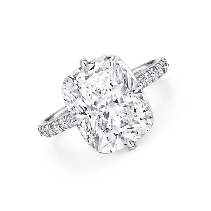 Rings Polachecks Collection Cushion Cut Diamond Ring 773tw