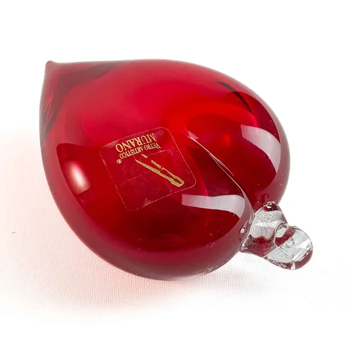 Rings Red heart paperweight La Fenice