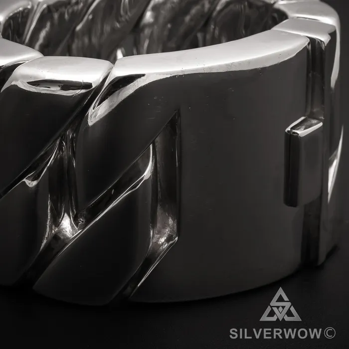 silverwow Bracelets 1KG Mens 45mm The Worlds Heaviest Bracelet silverwow Bracelets 1KG Mens 45mm The Worlds Heaviest Bracelet