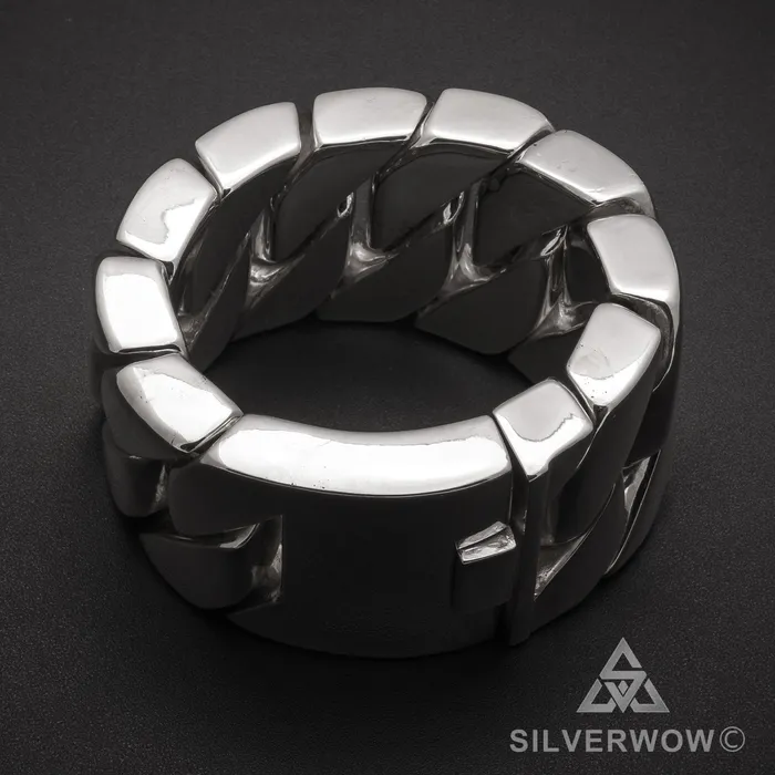 silverwow Bracelets 1KG Mens 45mm The Worlds Heaviest Bracelet silverwow Bracelets 1KG Mens 45mm The Worlds Heaviest Bracelet