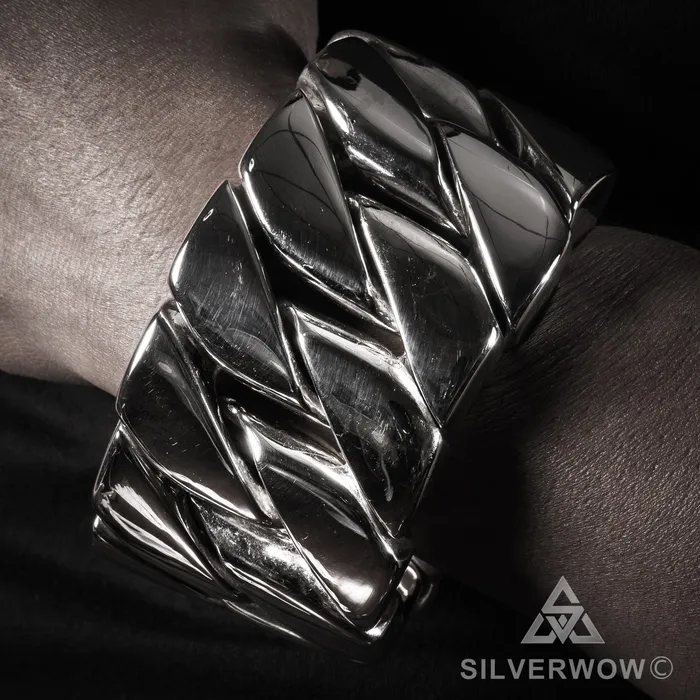 silverwow Bracelets 1KG Mens 45mm The Worlds Heaviest Bracelet silverwow Bracelets 1KG Mens 45mm The Worlds Heaviest Bracelet