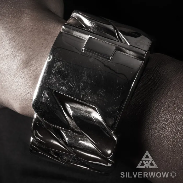 silverwow Bracelets 1KG Mens 45mm The Worlds Heaviest Bracelet silverwow Bracelets 1KG Mens 45mm The Worlds Heaviest Bracelet