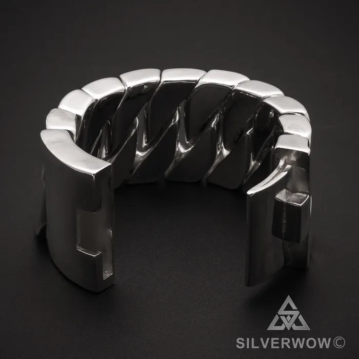 silverwow Bracelets 1KG Mens 45mm The Worlds Heaviest Bracelet silverwow Bracelets 1KG Mens 45mm The Worlds Heaviest Bracelet