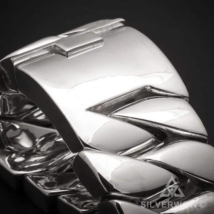 silverwow Bracelets 1KG Mens 45mm The Worlds Heaviest Bracelet silverwow Bracelets 1KG Mens 45mm The Worlds Heaviest Bracelet