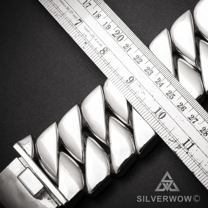 silverwow Bracelets 1KG Mens 45mm The Worlds Heaviest Bracelet silverwow Bracelets 1KG Mens 45mm The Worlds Heaviest Bracelet