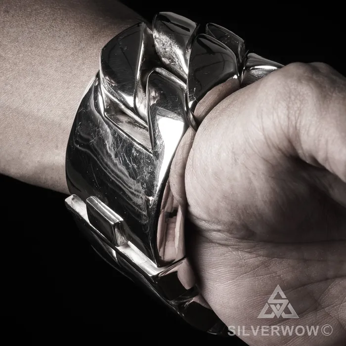 silverwow Bracelets 1KG Mens 45mm The Worlds Heaviest Bracelet silverwow Bracelets 1KG Mens 45mm The Worlds Heaviest Bracelet