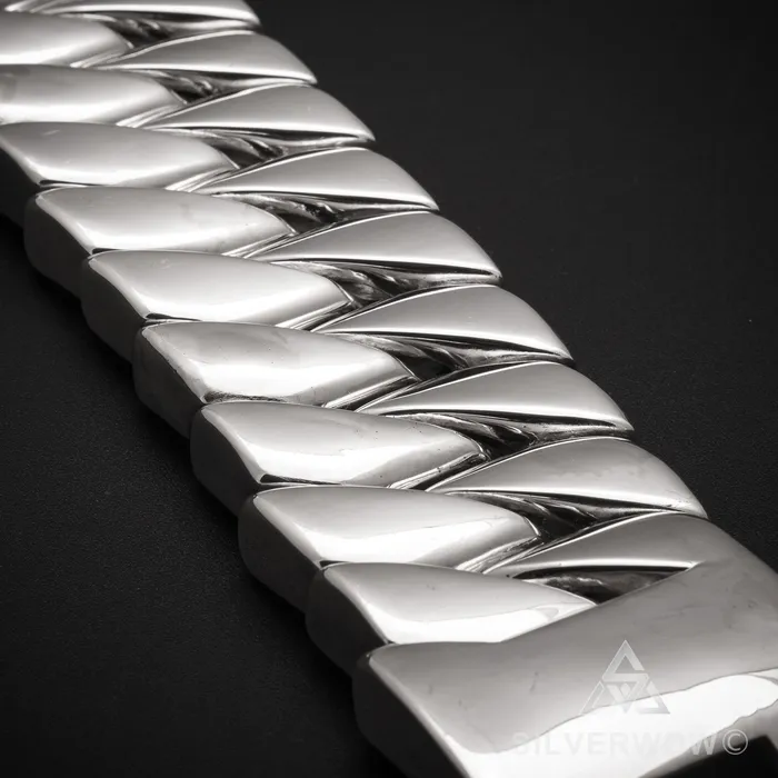 silverwow Bracelets 1KG Mens 45mm The Worlds Heaviest Bracelet silverwow Bracelets 1KG Mens 45mm The Worlds Heaviest Bracelet