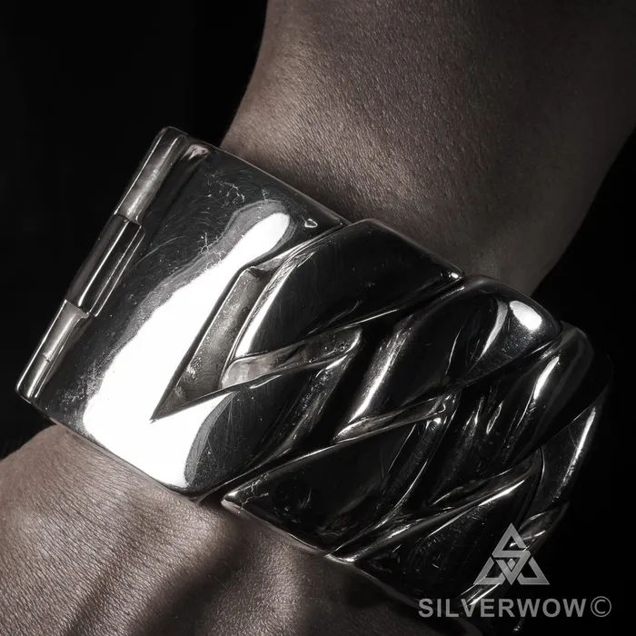 silverwow Bracelets 1KG Mens 45mm The Worlds Heaviest Bracelet silverwow Bracelets 1KG Mens 45mm The Worlds Heaviest Bracelet