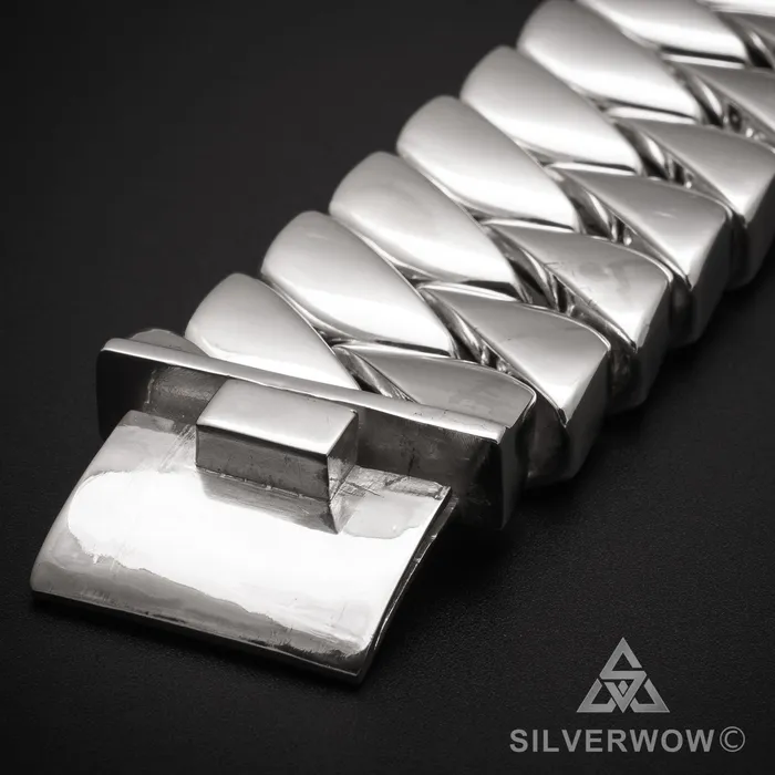 silverwow Bracelets 1KG Mens 45mm The Worlds Heaviest Bracelet silverwow Bracelets 1KG Mens 45mm The Worlds Heaviest Bracelet