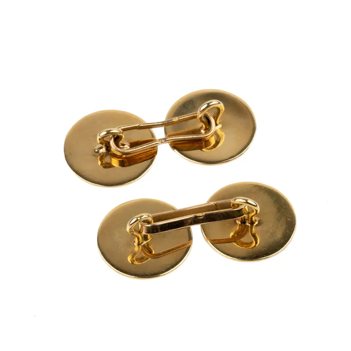 Turn of the Century Enamel Cufflinks Bell Bird Antiques Necklaces