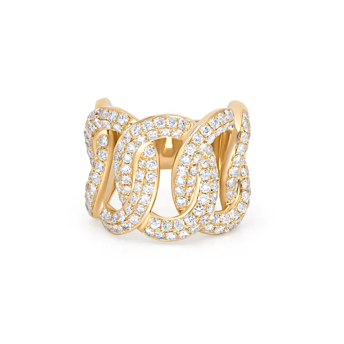 XL Open Diamond Link Band Polachecks Collection Rings