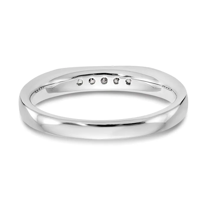 009ct CZ Solid Real 14K White Gold 5Stone Channel Wedding Band Ring Goldia Rings