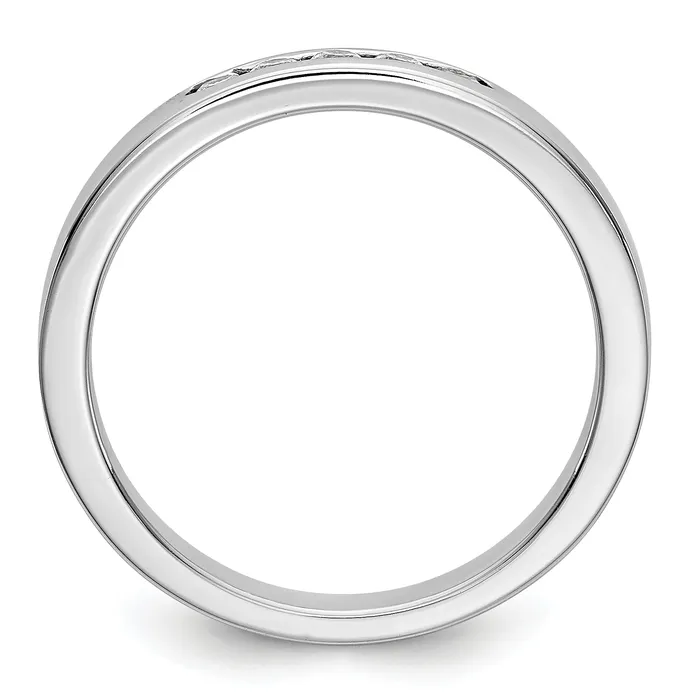 014ct CZ Solid Real 14K White Gold 519mm Stone Channel Wedding Band Ring Goldia Rings