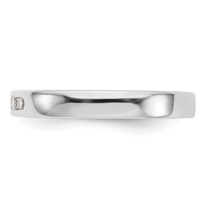 014ct CZ Solid Real 14K White Gold 519mm Stone Channel Wedding Band Ring Goldia Rings
