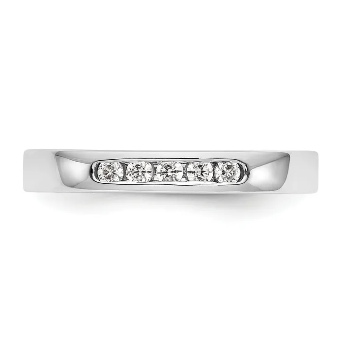 014ct CZ Solid Real 14K White Gold 519mm Stone Channel Wedding Band Ring Goldia Rings