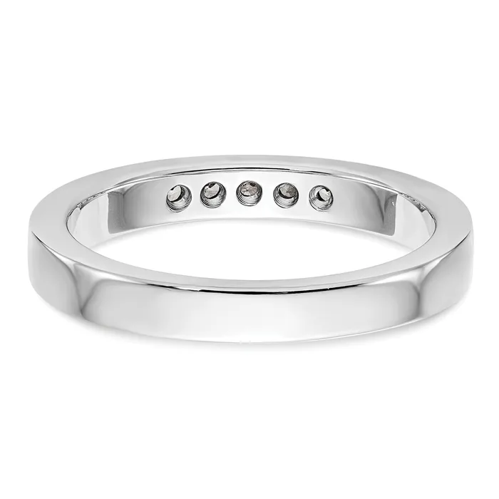 014ct CZ Solid Real 14K White Gold 519mm Stone Channel Wedding Band Ring Goldia Rings