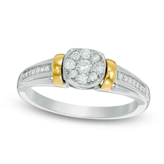 020 CT TW Composite Natural Diamond Collar Promise Ring in Sterling Silver and Solid 10K Yellow Gold Goldia Rings 020 CT TW Composite Natural Diamond Collar Promise Ring in Sterling Silver and Solid 10K Yellow Gold Goldia Rings