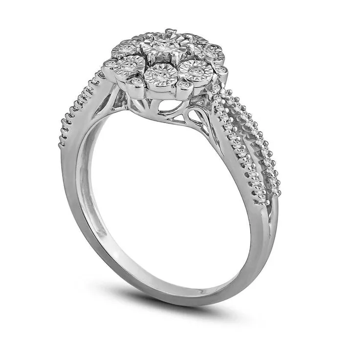 025 CT TW Composite Natural Diamond Open Shank Ring in Sterling Silver Goldia Rings 025 CT TW Composite Natural Diamond Open Shank Ring in Sterling Silver Goldia Rings