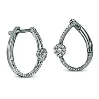 025 CT TW Diamond TeardropShaped Hoop Earrings in Sterling Silver Goldia Earrings 025 CT TW Diamond TeardropShaped Hoop Earrings in Sterling Silver Goldia Earrings