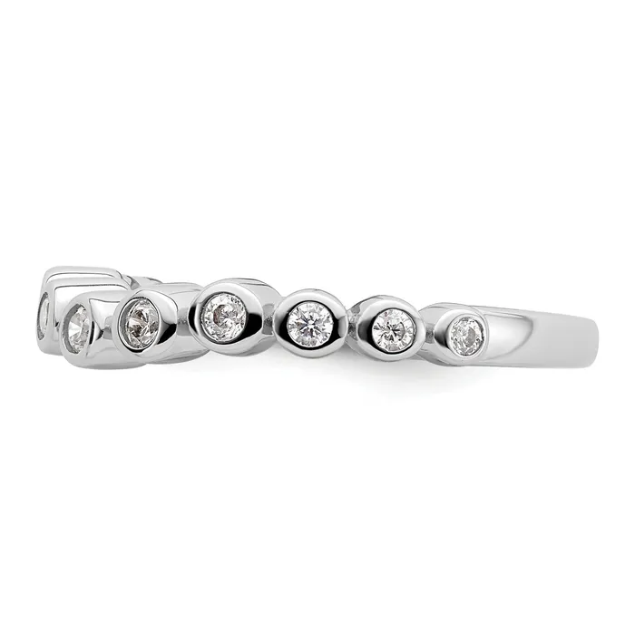 025ct CZ Solid Real 14k White Polished Matching Wedding Wedding Band Ring Goldia Rings
