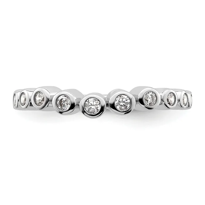 025ct CZ Solid Real 14k White Polished Matching Wedding Wedding Band Ring Goldia Rings